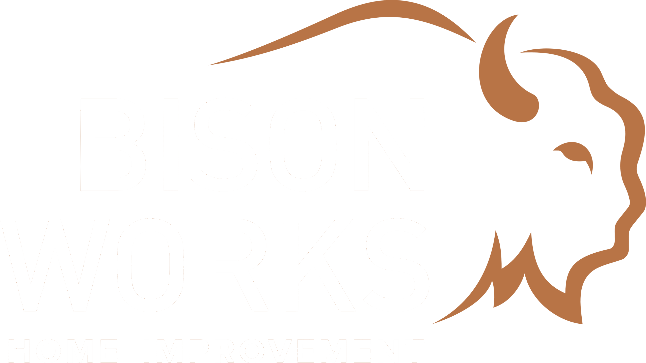 Bison Works Home Improvement logo featuring a stylized bison head, emphasizing quality home improvement services in Nashville, TN communities.