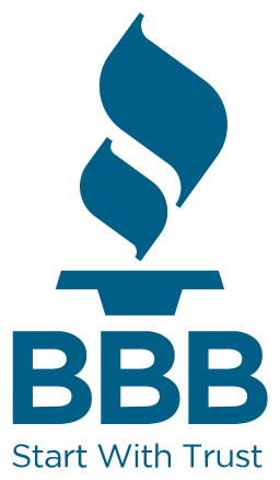 BBB logo with the tagline "Start With Trust," symbolizing reliability and trustworthiness in home improvement services.